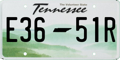 TN license plate E3651R