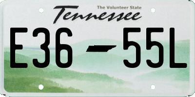 TN license plate E3655L