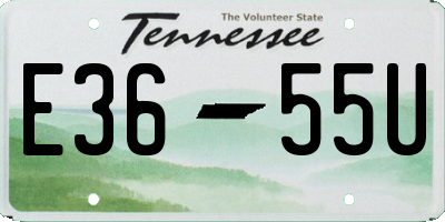 TN license plate E3655U