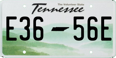 TN license plate E3656E