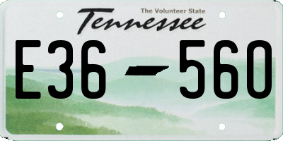 TN license plate E3656O