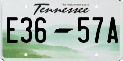 TN license plate E3657A
