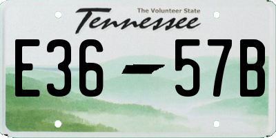 TN license plate E3657B