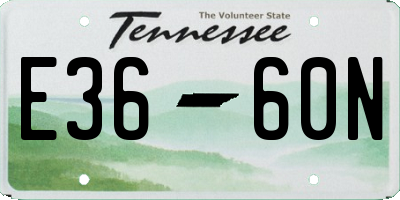 TN license plate E3660N