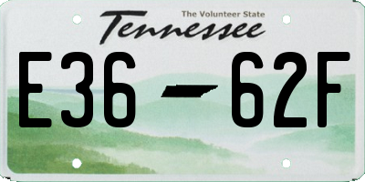 TN license plate E3662F