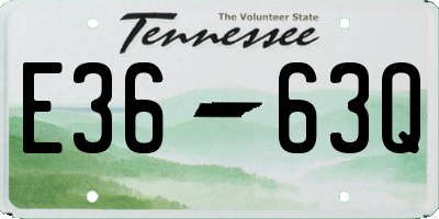 TN license plate E3663Q