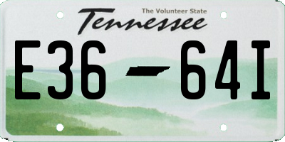 TN license plate E3664I