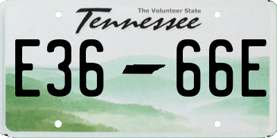 TN license plate E3666E