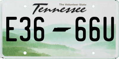 TN license plate E3666U