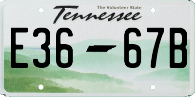 TN license plate E3667B