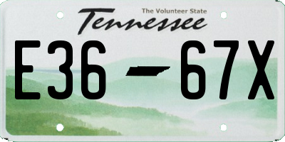 TN license plate E3667X