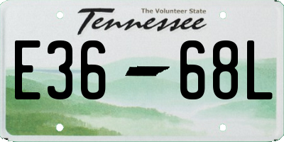 TN license plate E3668L