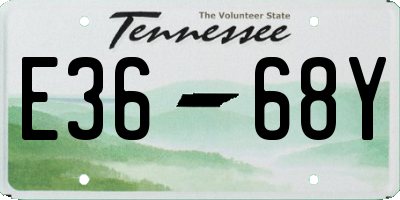 TN license plate E3668Y