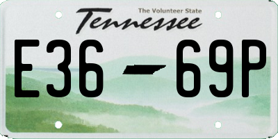 TN license plate E3669P