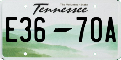 TN license plate E3670A