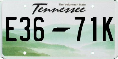 TN license plate E3671K