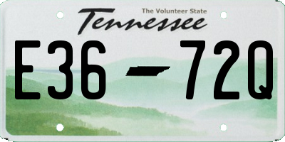 TN license plate E3672Q