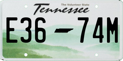TN license plate E3674M