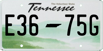 TN license plate E3675G