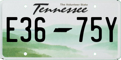 TN license plate E3675Y