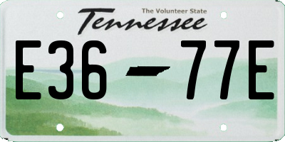 TN license plate E3677E