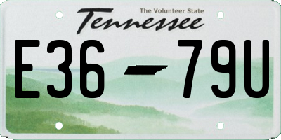 TN license plate E3679U