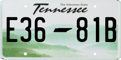 TN license plate E3681B