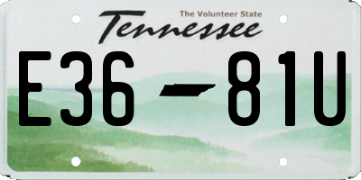 TN license plate E3681U