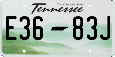 TN license plate E3683J