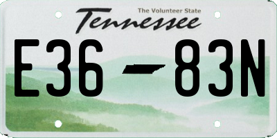 TN license plate E3683N