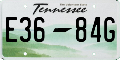 TN license plate E3684G