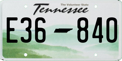 TN license plate E3684O