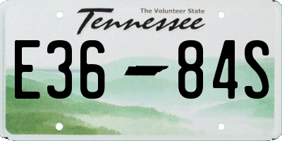 TN license plate E3684S