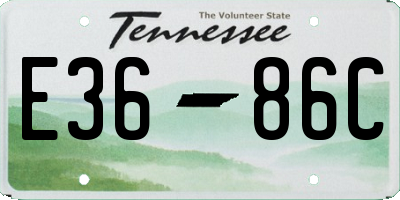 TN license plate E3686C