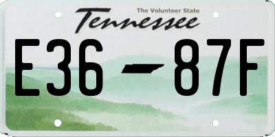 TN license plate E3687F