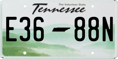 TN license plate E3688N