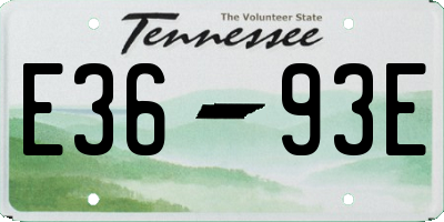 TN license plate E3693E