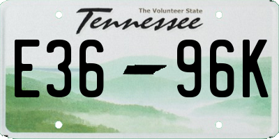 TN license plate E3696K