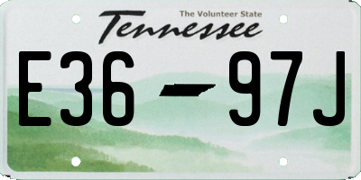TN license plate E3697J