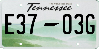 TN license plate E3703G