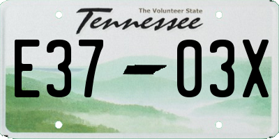 TN license plate E3703X