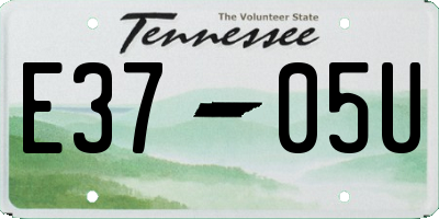 TN license plate E3705U