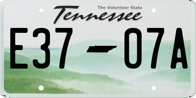 TN license plate E3707A