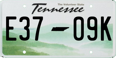 TN license plate E3709K