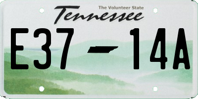 TN license plate E3714A
