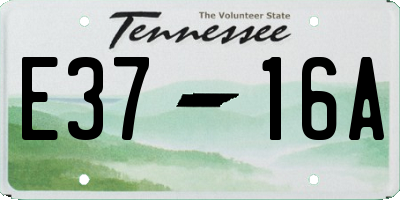 TN license plate E3716A