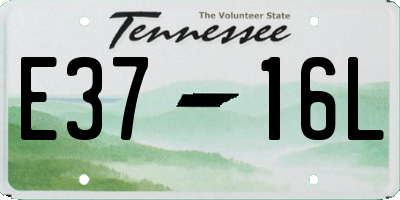TN license plate E3716L