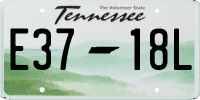 TN license plate E3718L