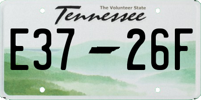 TN license plate E3726F