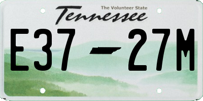 TN license plate E3727M